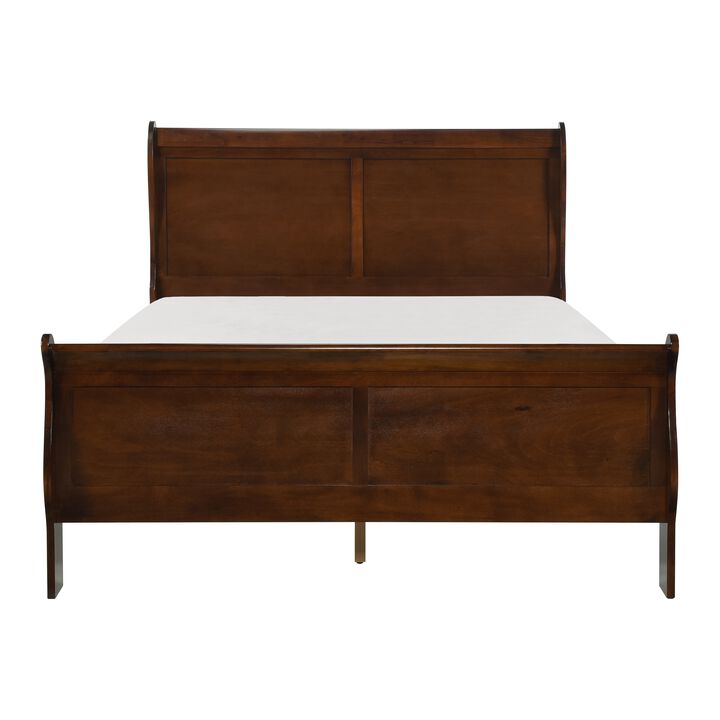 Streamdale Queen Sleigh Bed, Cherry Finish, Louis Philippe Style