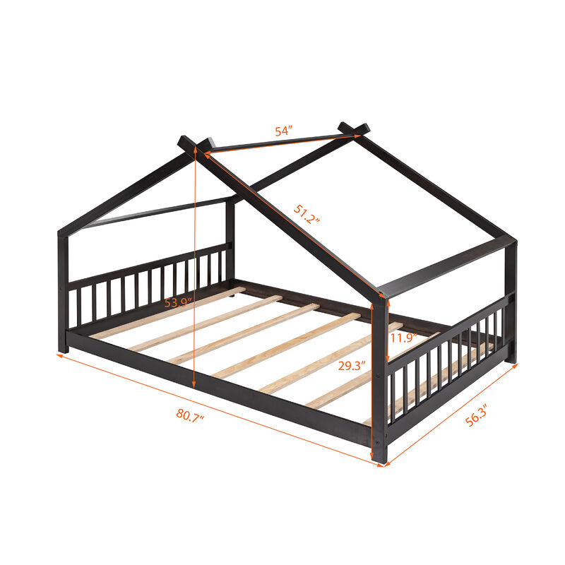 Merax Full Size House Bed Wood Bed