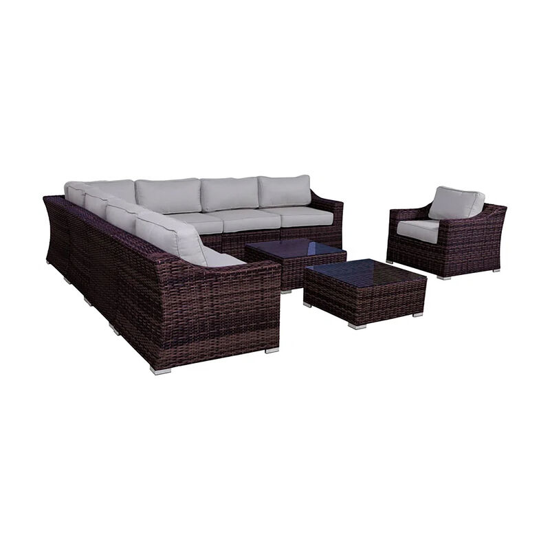 Living Source International Wicker Fully Assembled 7 - Person Seating Group with Cushions