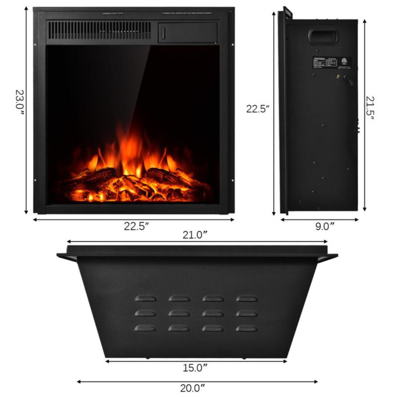 Hivvago 22.5 Inch Electric Fireplace Insert Freestanding and Recessed Heater