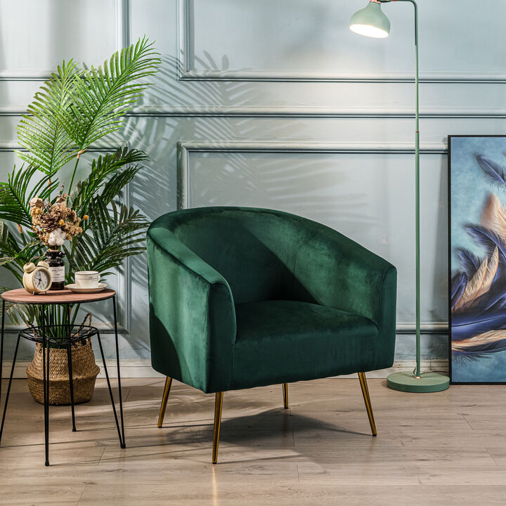 KIRUNA Metal and Bouclé Lounge Chair