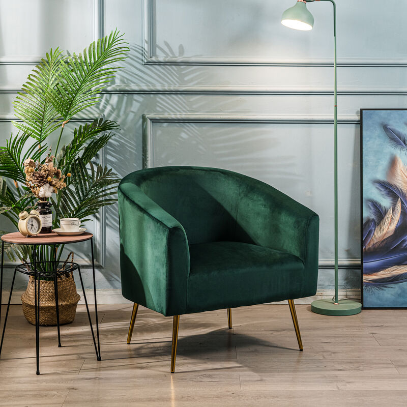 KIRUNA Metal and Bouclé Lounge Chair