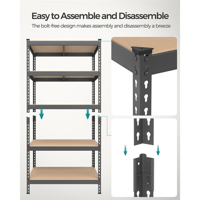 5-Tier Garage Storage Shelf – Heavy-Duty Metal Rack for Efficient Garage Organization
