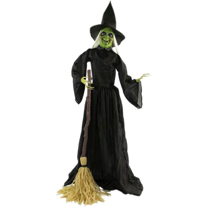 Haunted Hill Farm 71 Standing Witch, Animation, Lights, Sound
