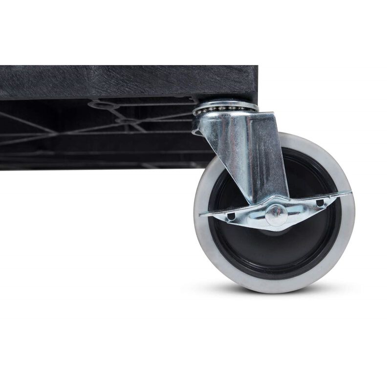 Luxor High Capacity 3 Tub Shelves Cart in Black