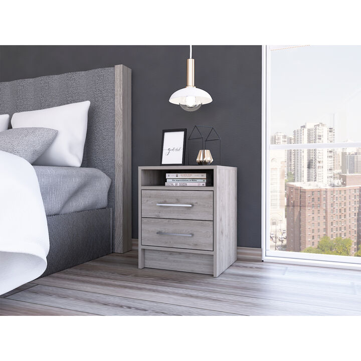 Streamdale Rowley 2-Drawer 1-Shelf Rectangle Nightstand Light