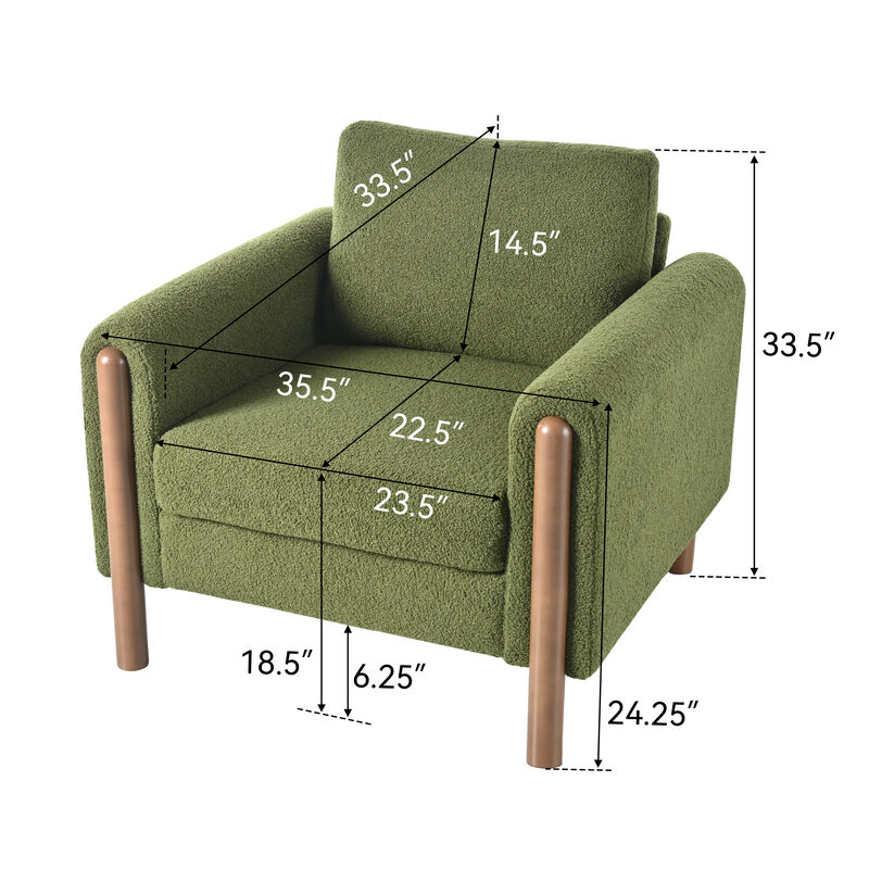 Merax Teddy Upholstered Single Sofa Accent Chair