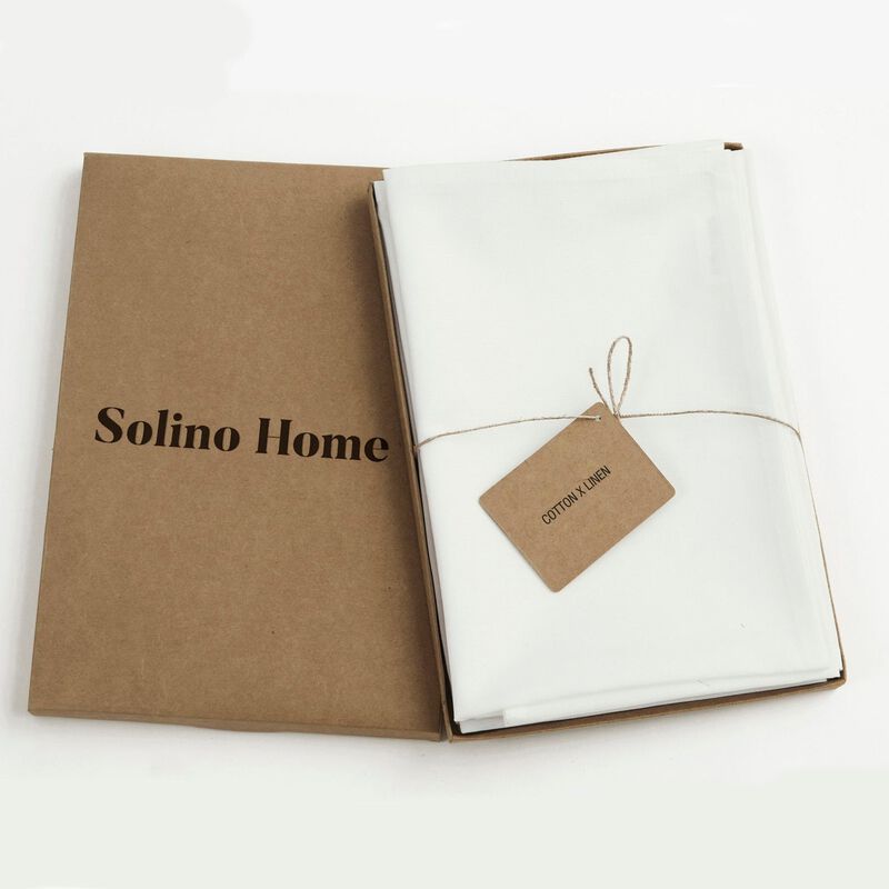Solino Home Cotton Linen 20 x 20 Inch Dinner Napkins Set of 6 | Dru - Cotton Linen Plain