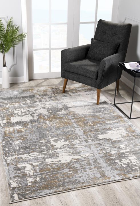 Sardini Contemporary Abstract Grey Brown Indoor Area Rug