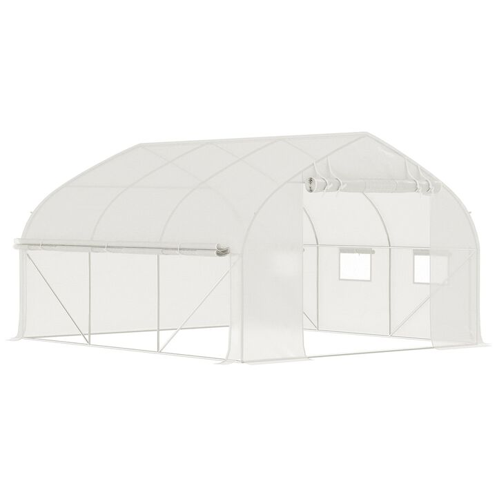 Greenhouse Structure: 11.5' Tunnel with Steel Hoops & Mesh Door