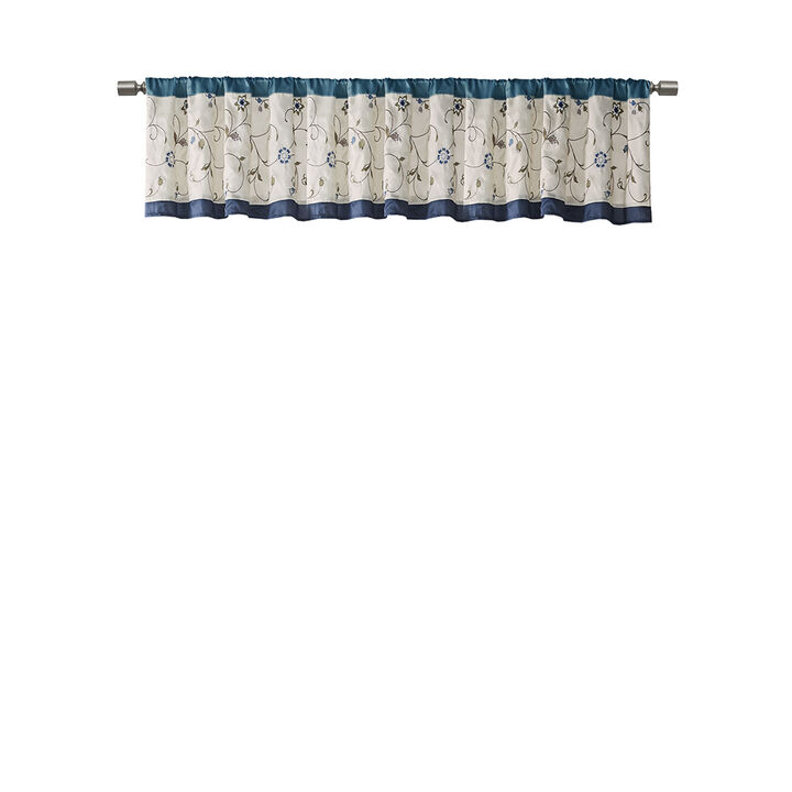 Gracie Mills Rogelio Floral Embroidered Window Valance
