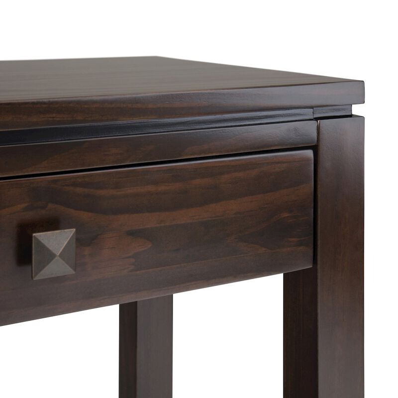 Simpli Home Cosmopolitan Solid Wood Wide Console Sofa Table In Mahogany Brown
