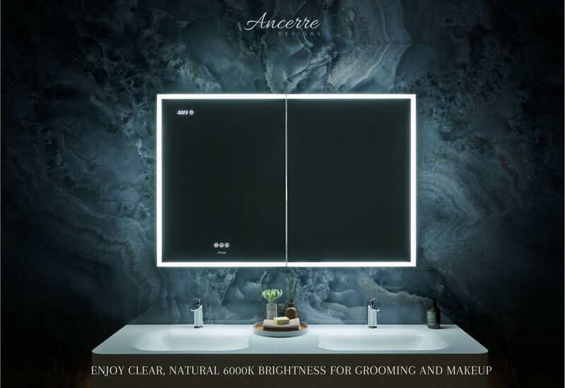 Pagani 48 in. x 32 in. LED Mirror Cabinet with Defogger, Dimmer, Magnifier & USB outlet
