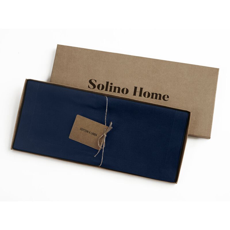 Solino Home Cotton Linen Plain Table Runner | Dru