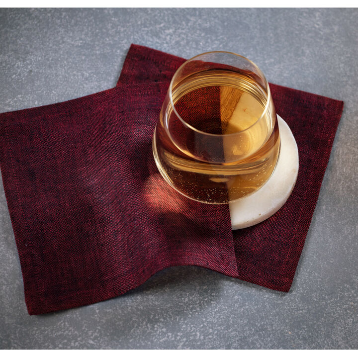 Solino Home 100% Pure Linen Cocktail Napkins Set of 12 | Athena