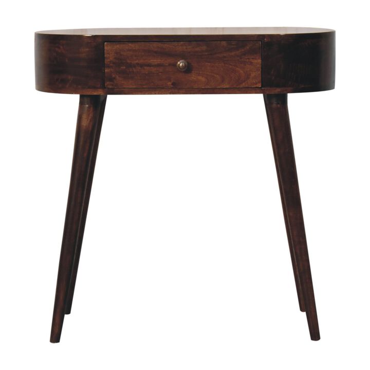 Artisan Furniture Solid Wood Honey Caramel Rounded Small Console Table
