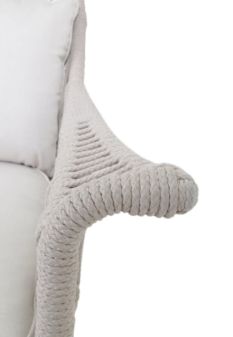 Dana Rope Wing Chair in Linen Canvas w/ Self Welt