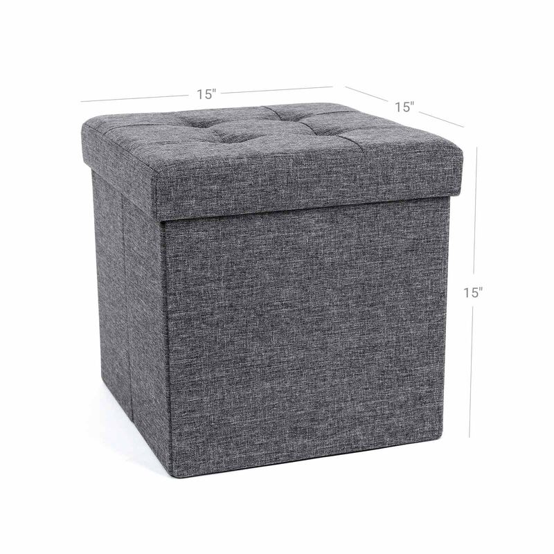Folding Storage Ottoman Cube Footrest Stool Coffee Table Puppy Step