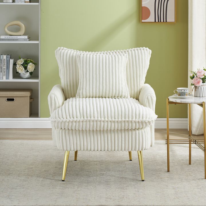 Merax Corduroy Single Sofa Chair with Metal Legs