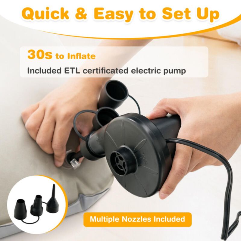Hivvago 2-in-1 Multi-Purpose Inflatable Toddler Travel Bed Air Mattress Set with Electric Pump