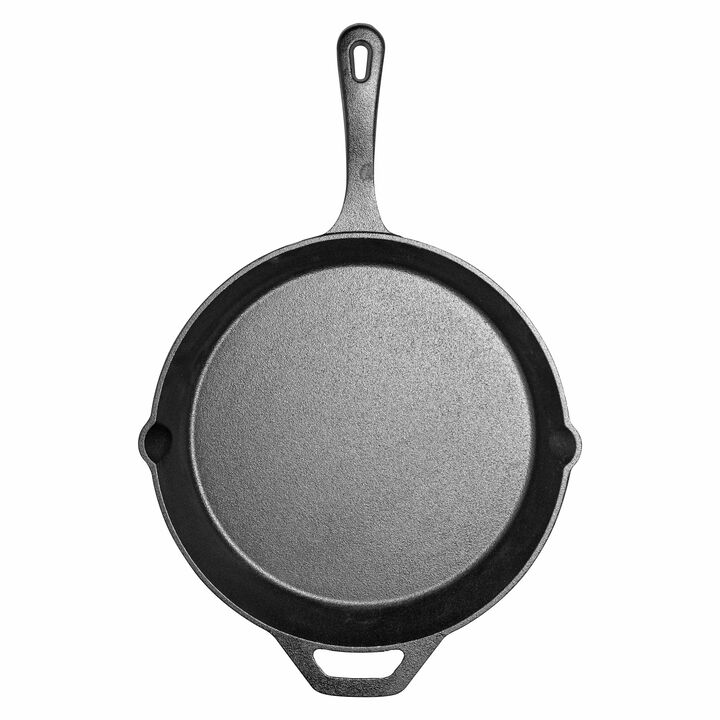 Durable Pre Seasoned Cast Iron 12 in. Frying Pan