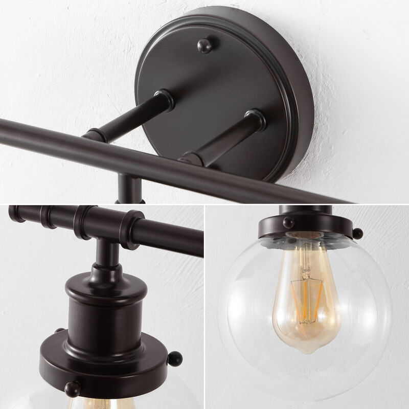 Hugo 24.5" 3-Light Farmhouse Classic Vanity Light with Bathroom Hardware Accessory 5-Piece Set