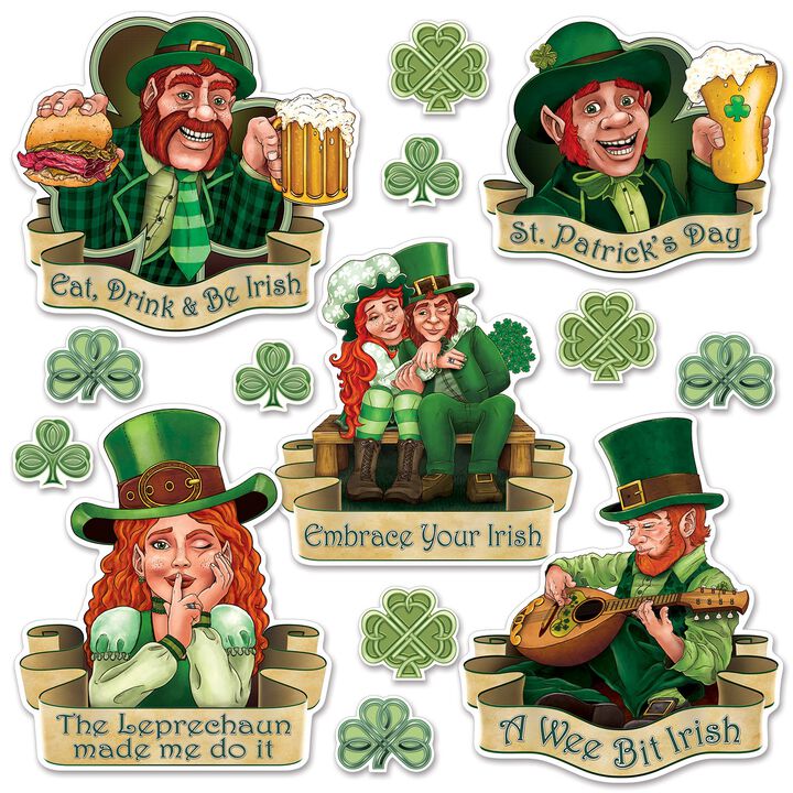 14.75� Green St Patrick's Day Cutouts -168ct
