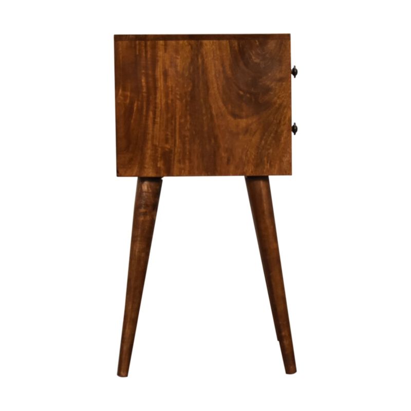 Mini 2 Drawer Chestnut Solid Wood NightStand