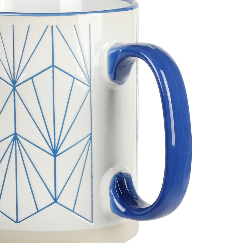Mr. Coffee Parkmill 17oz 4 Piece Stoneware Coffee Mug Set in Assorted Designs
