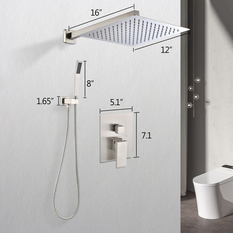 Rain Shower Head High Pressure Rainfall Showerhead Water Saving