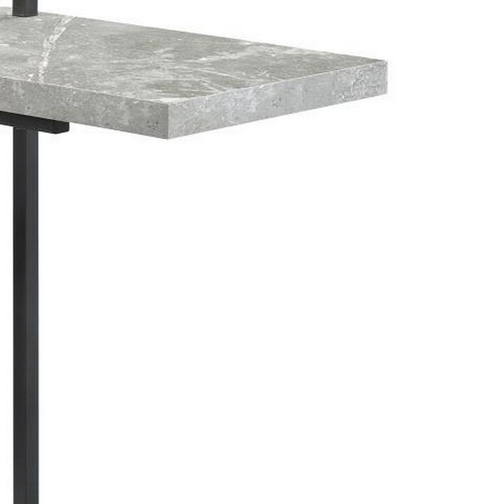 Side Table with Plugin and Cantilever Base, Gray-Benzara