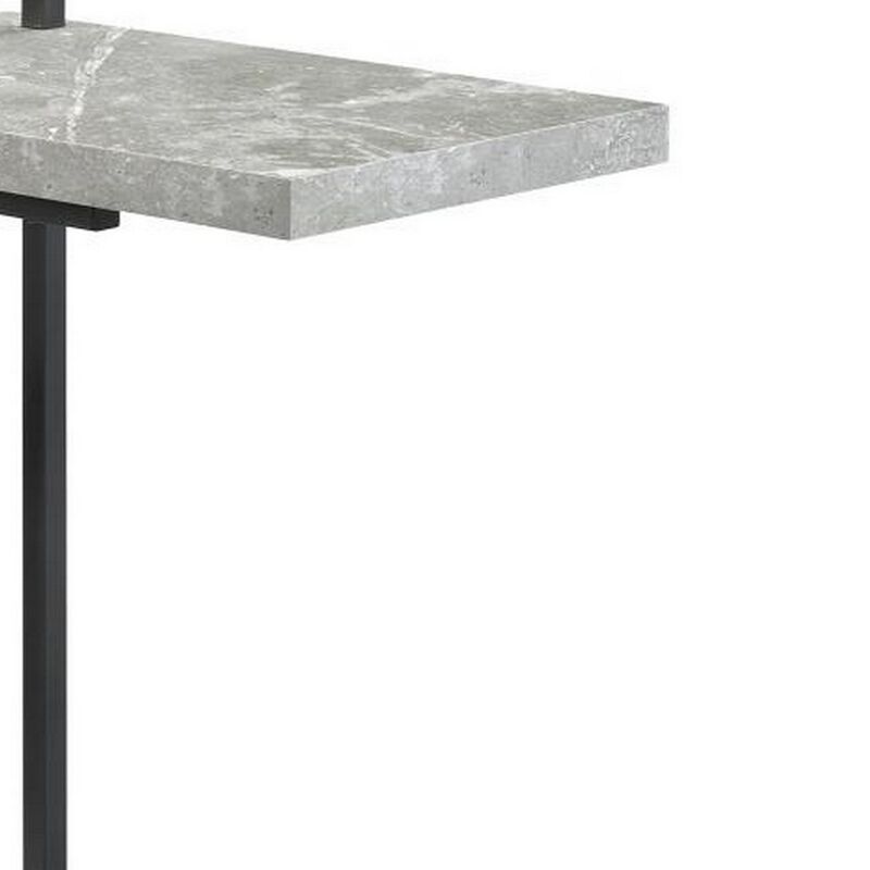 Side Table with Plugin and Cantilever Base, Gray-Benzara