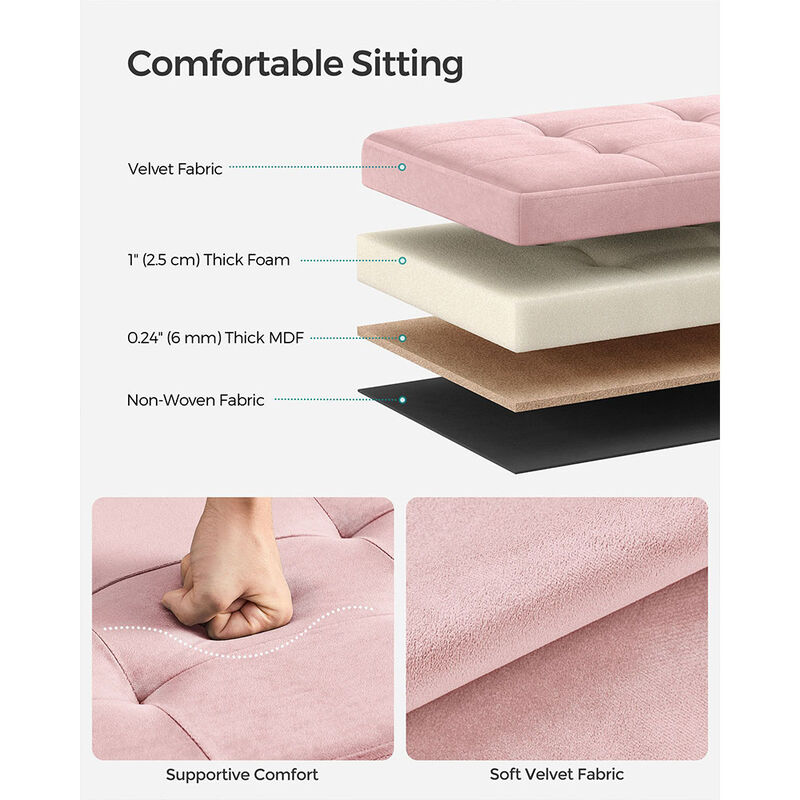 Foldable Storage Ottoman Bench for Space-Saving and Versatile Use