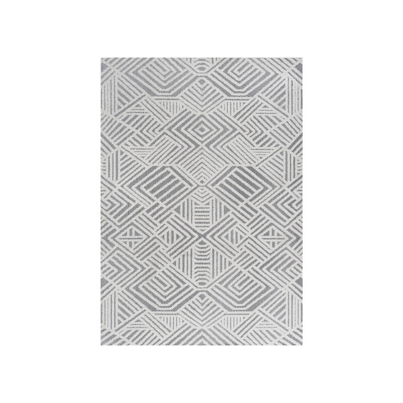 Jordan High-Low Pile Art Deco Geometric Indoor/Outdoor Area Rug