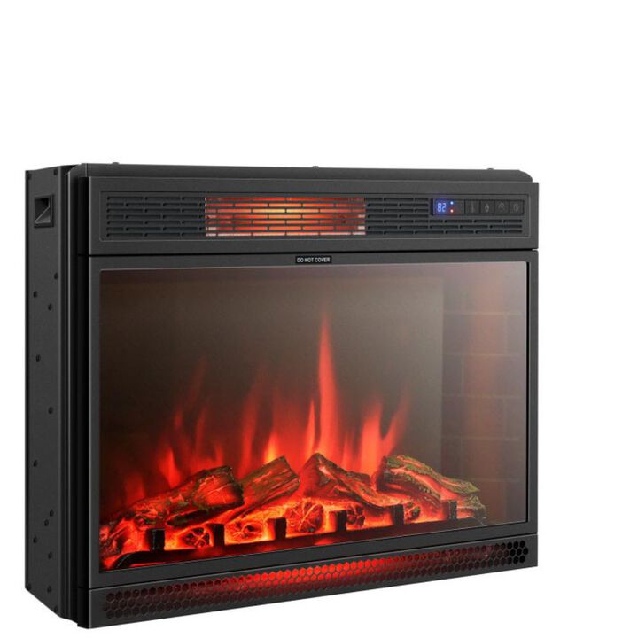 Hivvago 28 Inch Electric Freestanding and Recessed Fireplace with Remote