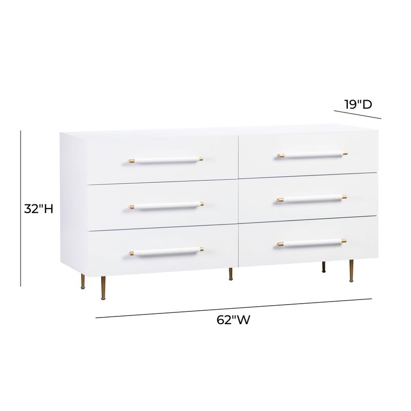 Trident Black 6 Drawer Dresser