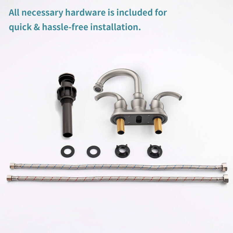 Crescent Moon Style Bathroom Faucet with 360° Swivel Spout and Pop-Up Drain