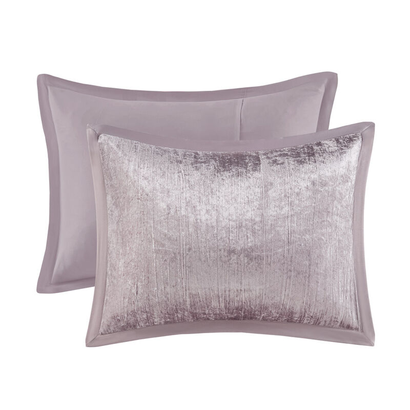 Gracie Mills 5-Piece Solid Crinkle Velvet Comforter Set