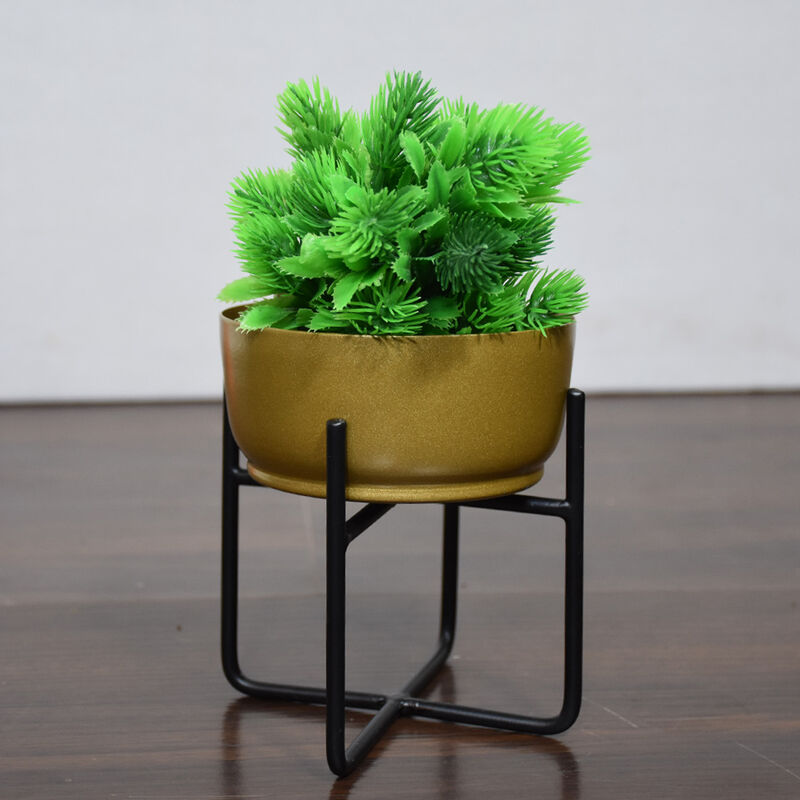 Handmade 100% Iron Round Modern Silver Coated Color 5.2 x 4.8 x 4.8 Inches Planters Pot 1003 BBH Homes