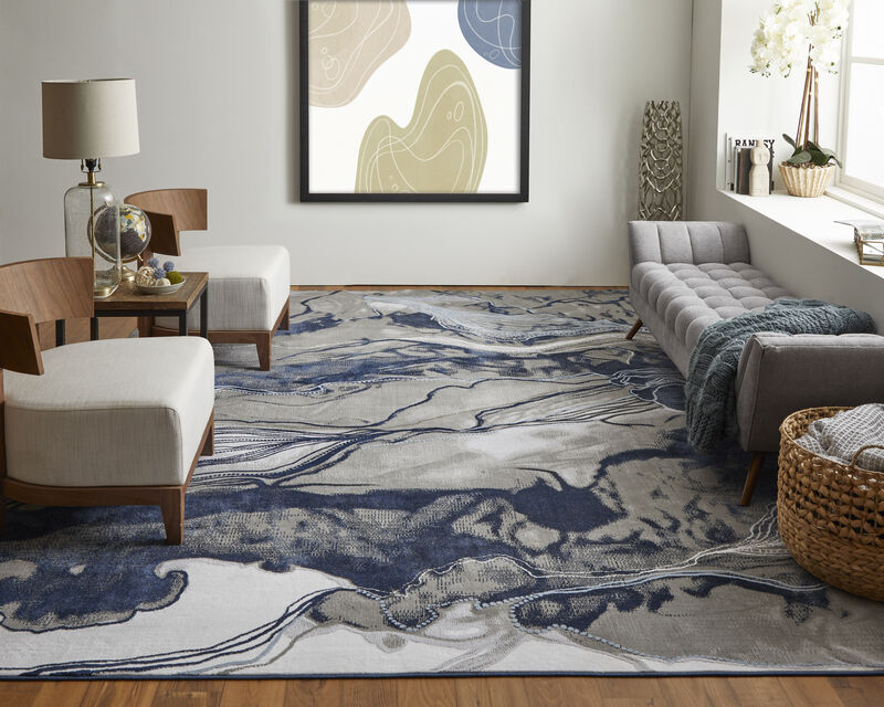 Gaspar 39KTF Blue/Gray/Ivory 10'4" x 13'6" Rug