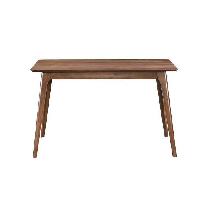 Scar Counter Height Table with Tapered Legs, Walnut Brown Wood 59 Inch - Benzara