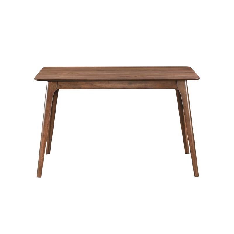Scar Counter Height Table with Tapered Legs, Walnut Brown Wood 59 Inch - Benzara