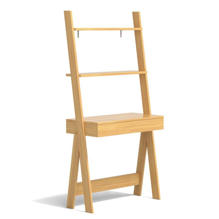Hivvago Ladder Shelf Desk with Countertop Drawer and Anti-Toppling Device