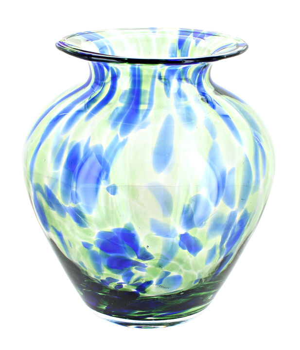 Blue Rose Polish Pottery Cobalt Confetti Glass Vase