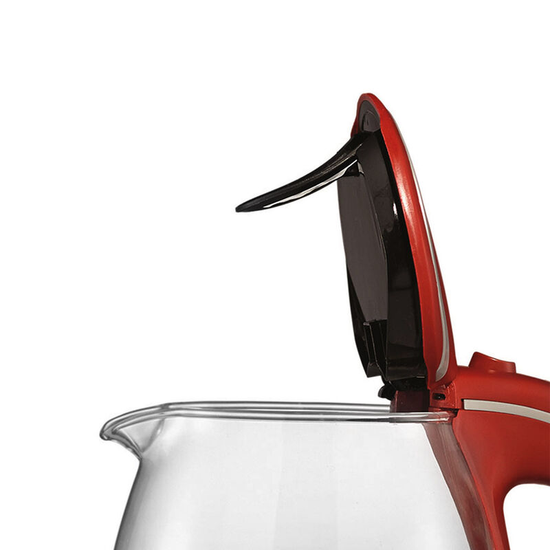 Brentwood Tempered Glass Tea Kettles, 1.7-Liter, Red