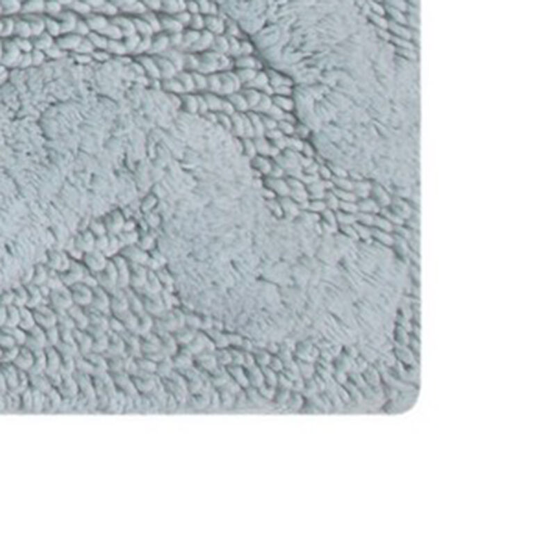 Knightsbridge Link Bath Rug Cotton Non Skid Back - 24x40", Light Blue