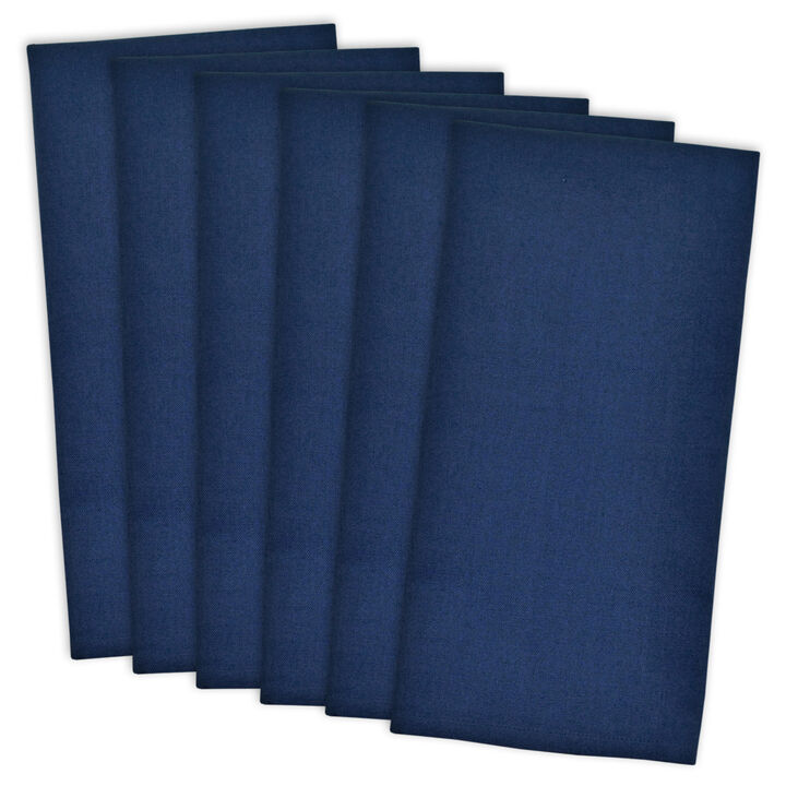 Set of 6 Nautical Blue Flat Woven Dish Towel  28"