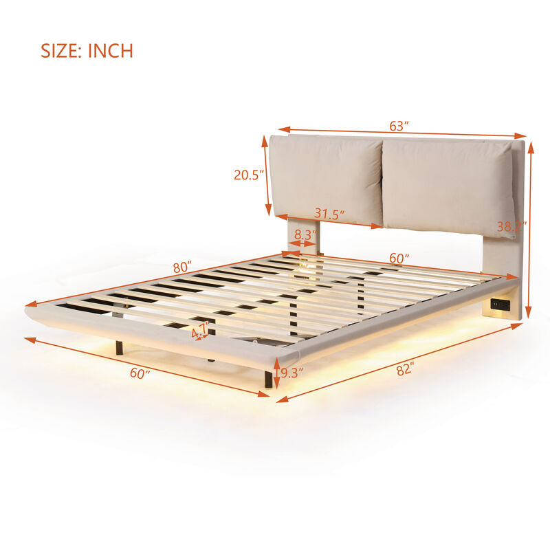 Merax Platform Bed with Sensor Light