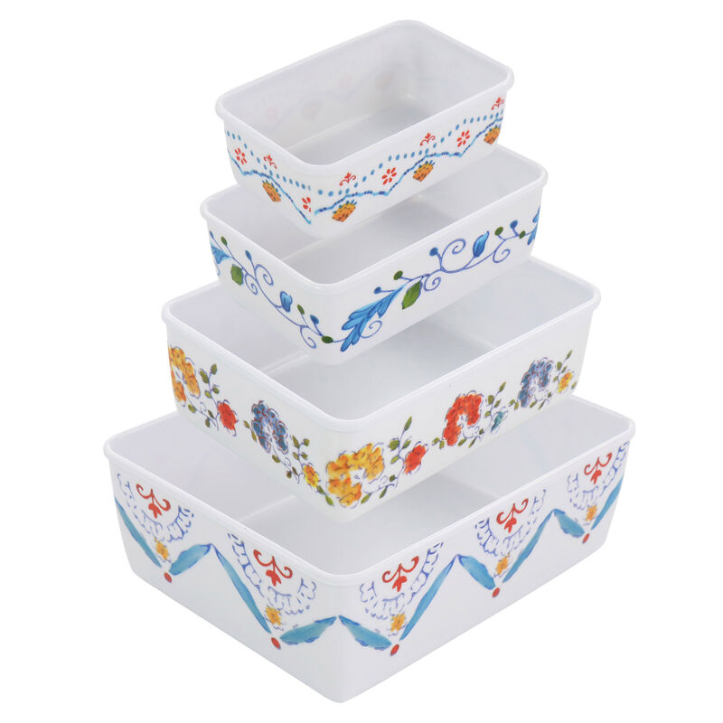 Gibson Home 8 Piece Anaya Rectangular Nesting Food Storage Set