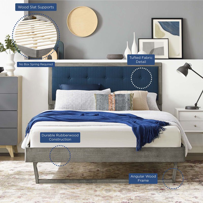 Modway - Willow Queen Wood Platform Bed with Angular Frame